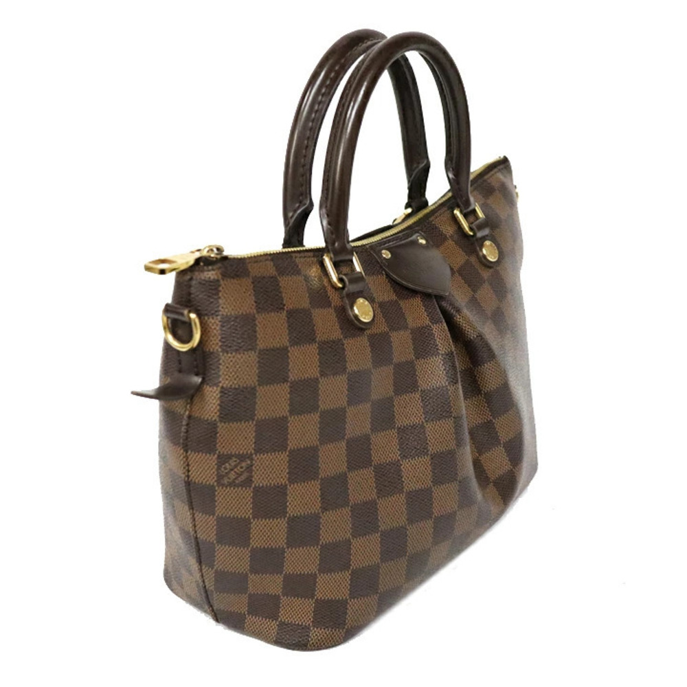 Louis Vuitton Siena Handbag Brown Ebene Canvas Damier
